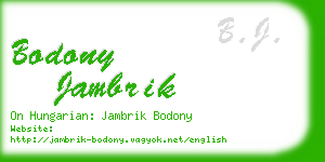 bodony jambrik business card